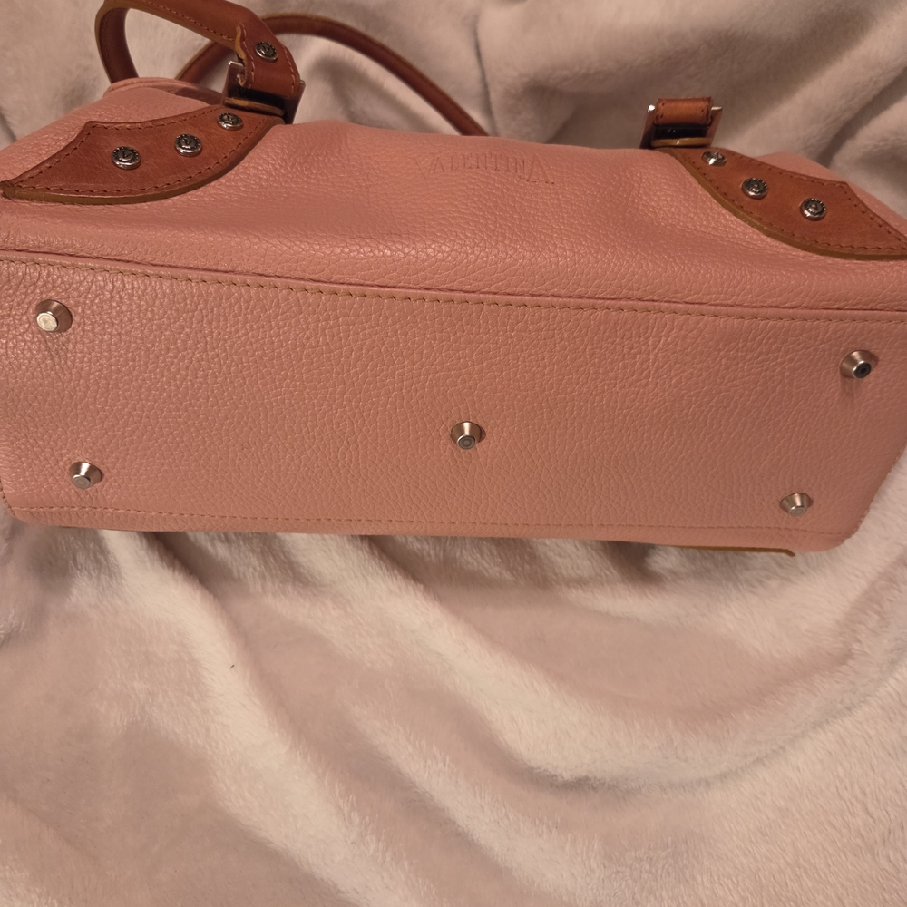 Valentina Pink Leather Barrel Style Shoulder Bag...EUC - Picture 6 of 11